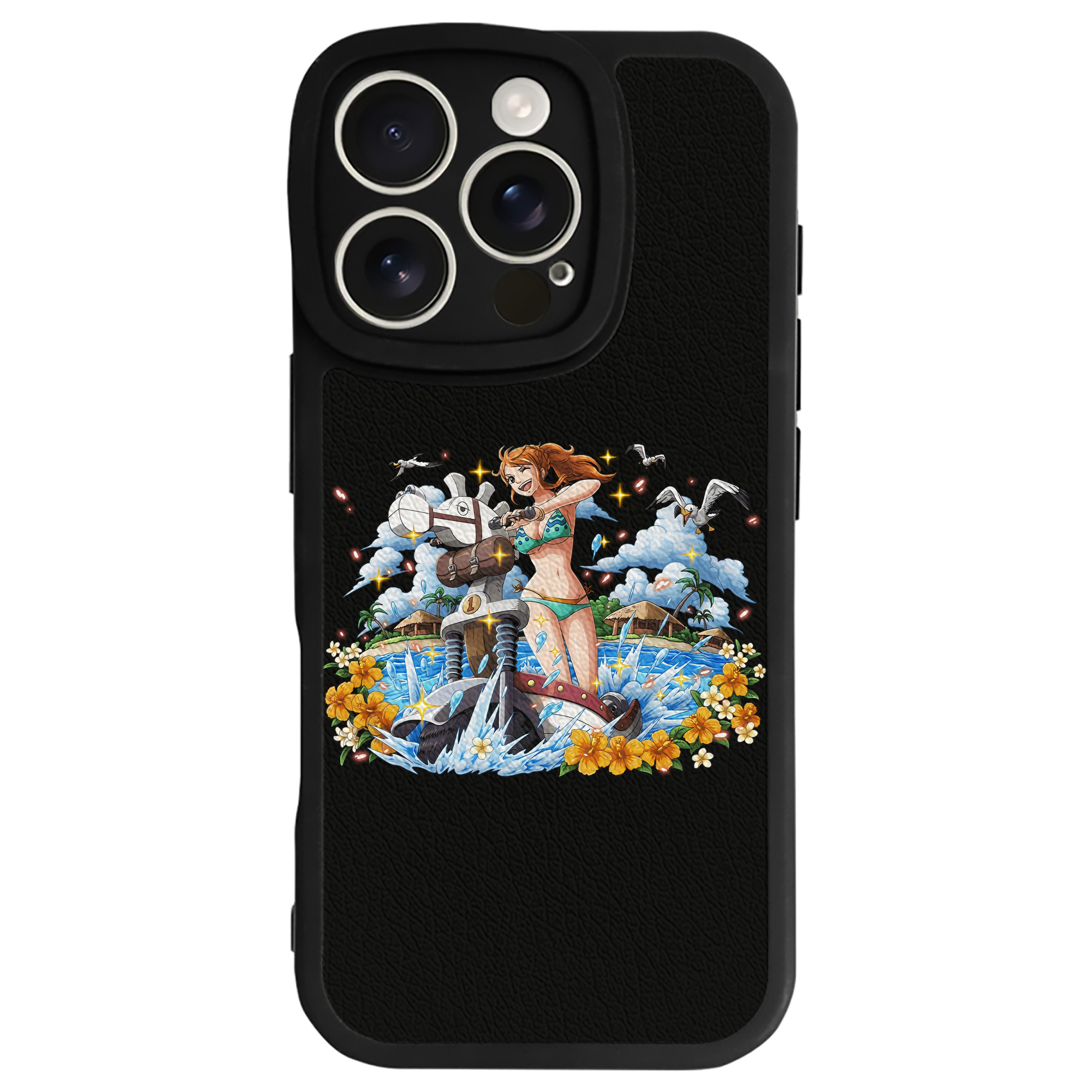 （画像用） ワンピース ナミ ONE PIECE Nami 【iPhone 16シリーズ対応】シリコンスマホケース（レザー調） 材質：シリコン